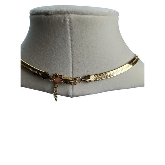 Jennifer Zeuner NWT Hamilton Herringbone Necklace 14k gold plated - Picture 5 of 8